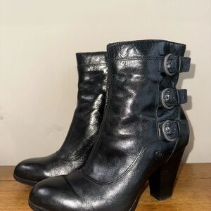 Black Leather Ankle Boots